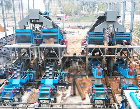 洛陽400t/h河卵石高效環(huán)保濕法整形制砂EPC生產(chǎn)線